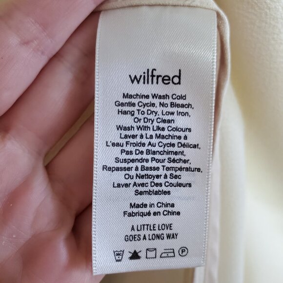 WILFRED Aritzia Chevalier Blazer Open Front Crepe Shawl Collar Cream Women's 0 - Picture 10 of 14